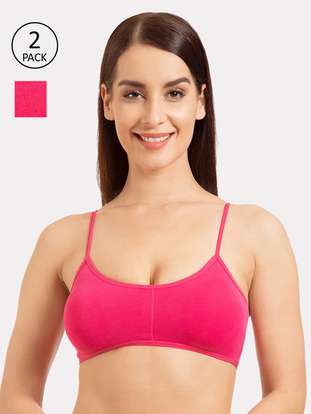

Tweens Pack Of 2 Pink Solid Non-Wired Lightly Padded Everyday Bras TW-9280-2PC-DPK