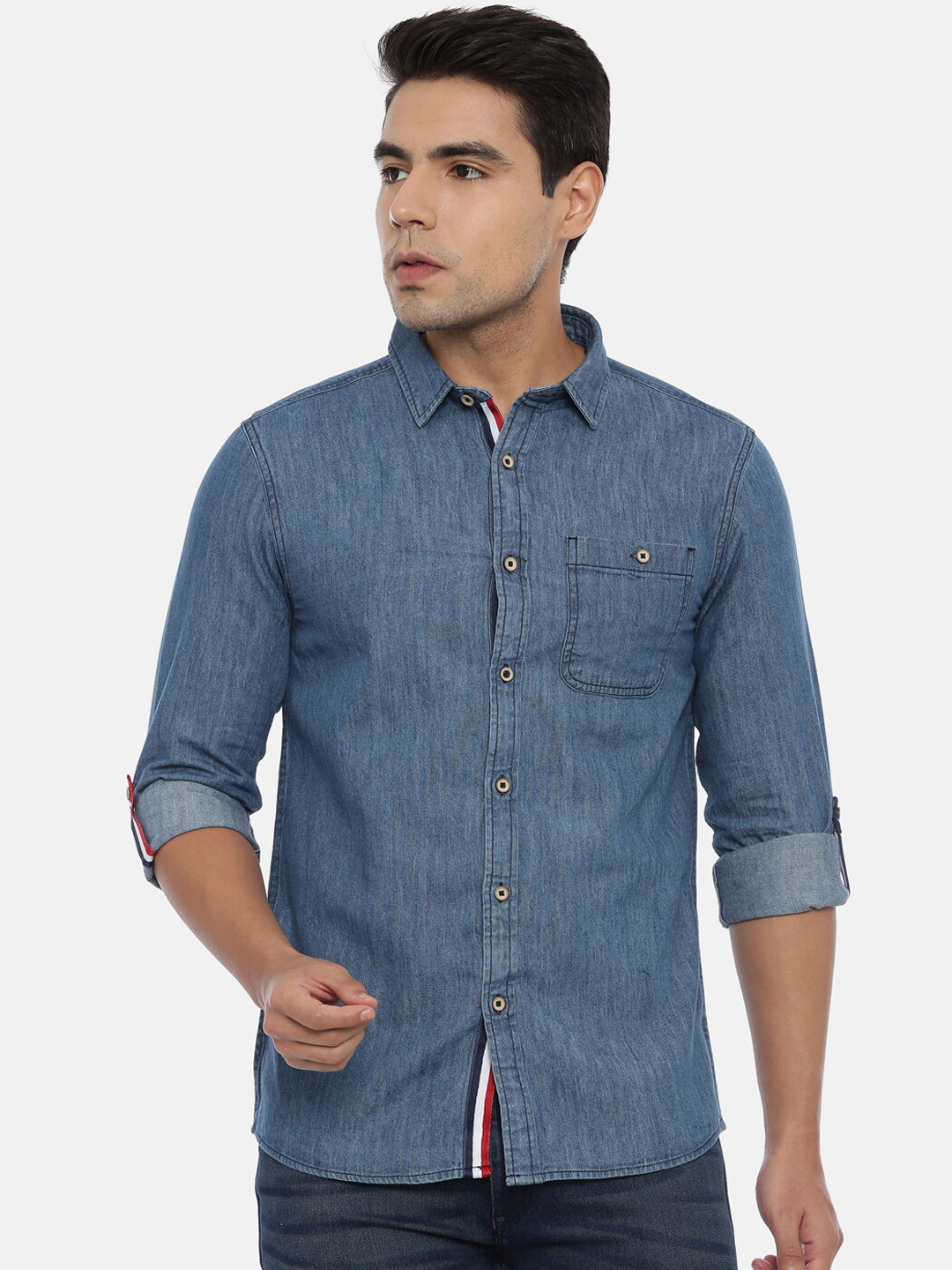 

IVOC Men Blue Slim Fit Solid Casual Shirt