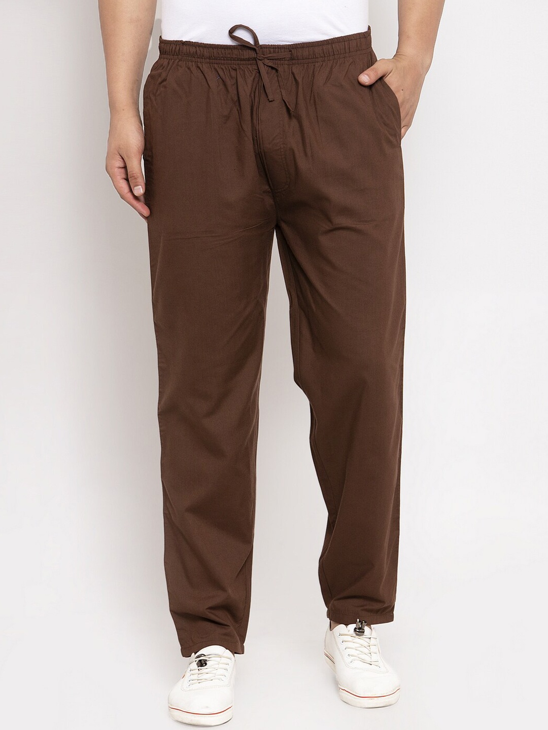 

JAINISH Men Brown Solid Lounge Pants