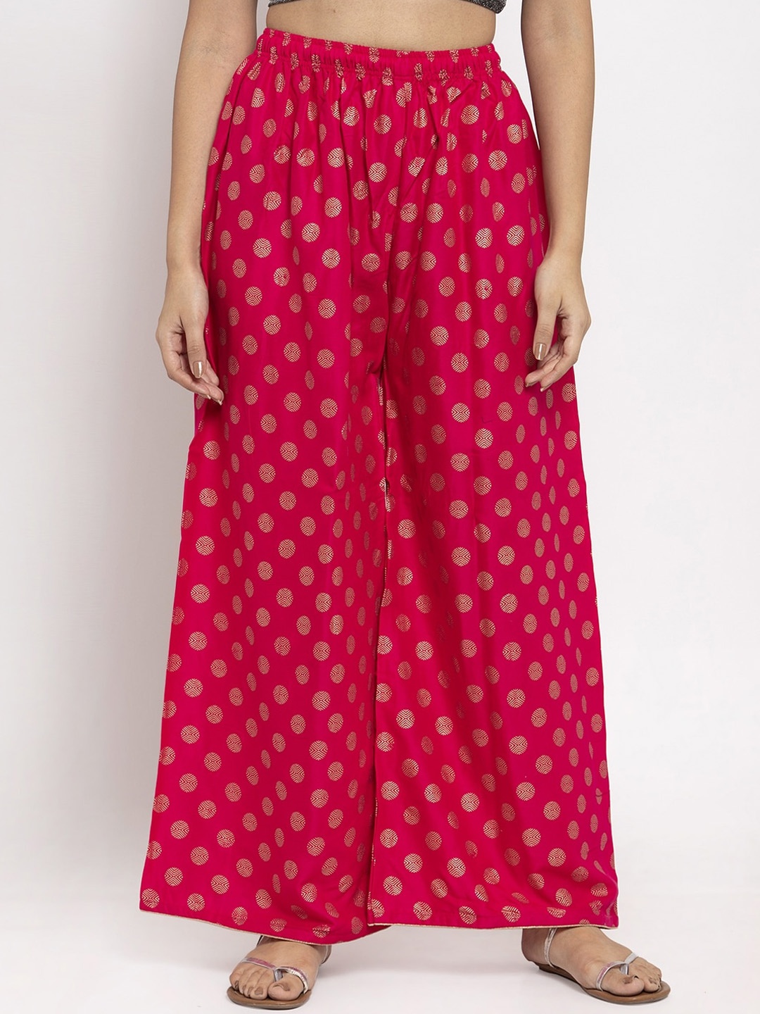 

Clora Creation Women Magenta Printed Wide Leg Palazzos
