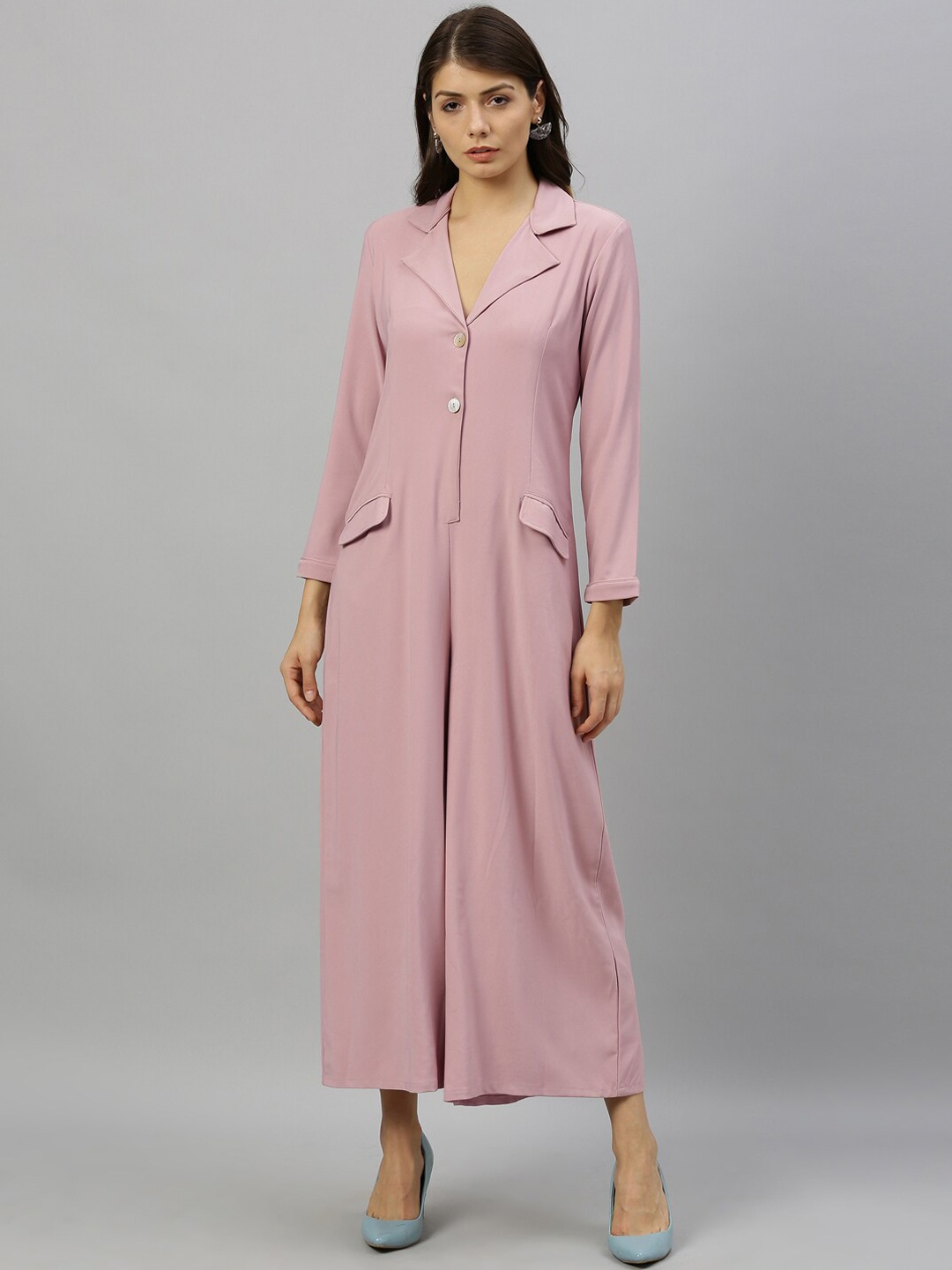 

RAREISM Women Pink Solid Culotte Jumpsuit