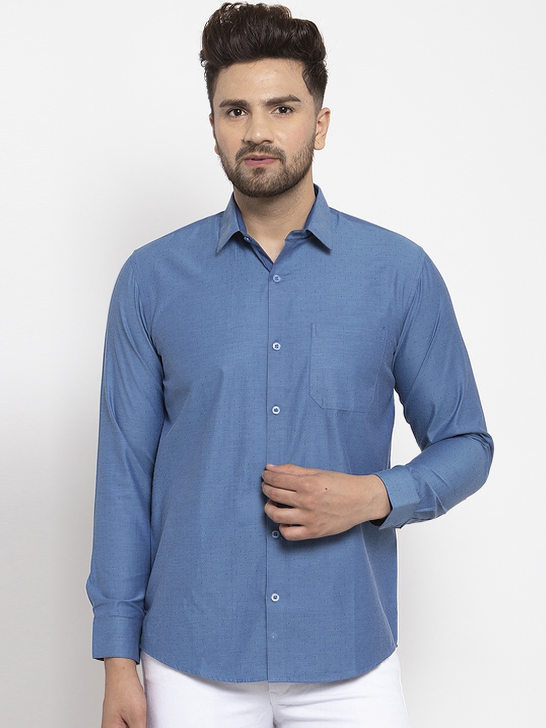 

JAINISH Men Blue Smart Regular Fit Printed Casual Shirt