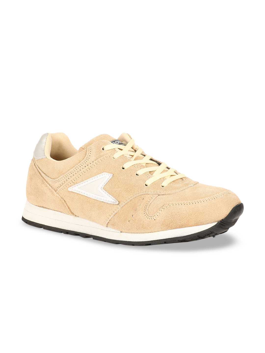 

Power Men Beige Leather Walking Shoes