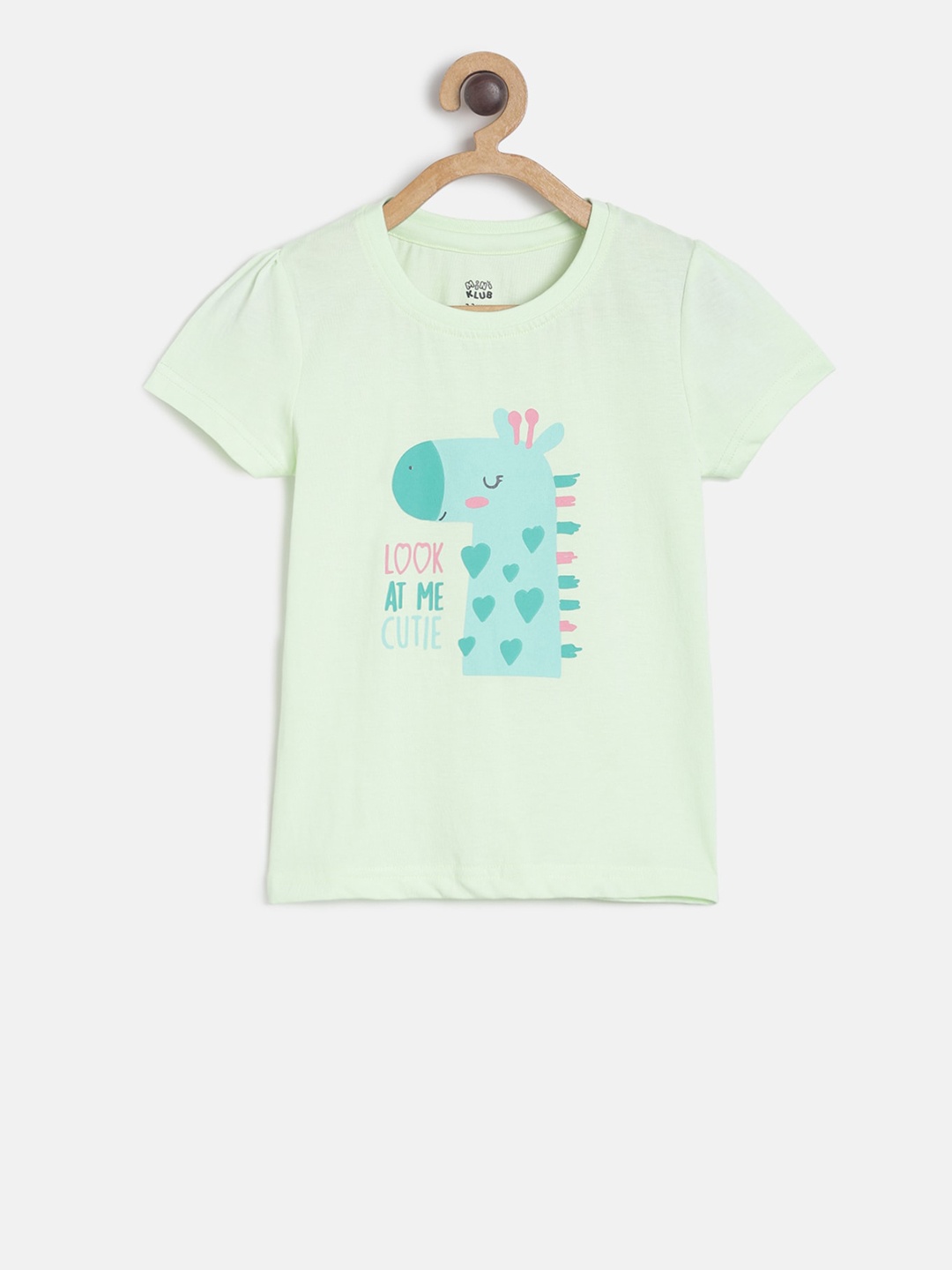 

MINI KLUB Girls Green Printed Pure Cotton Top
