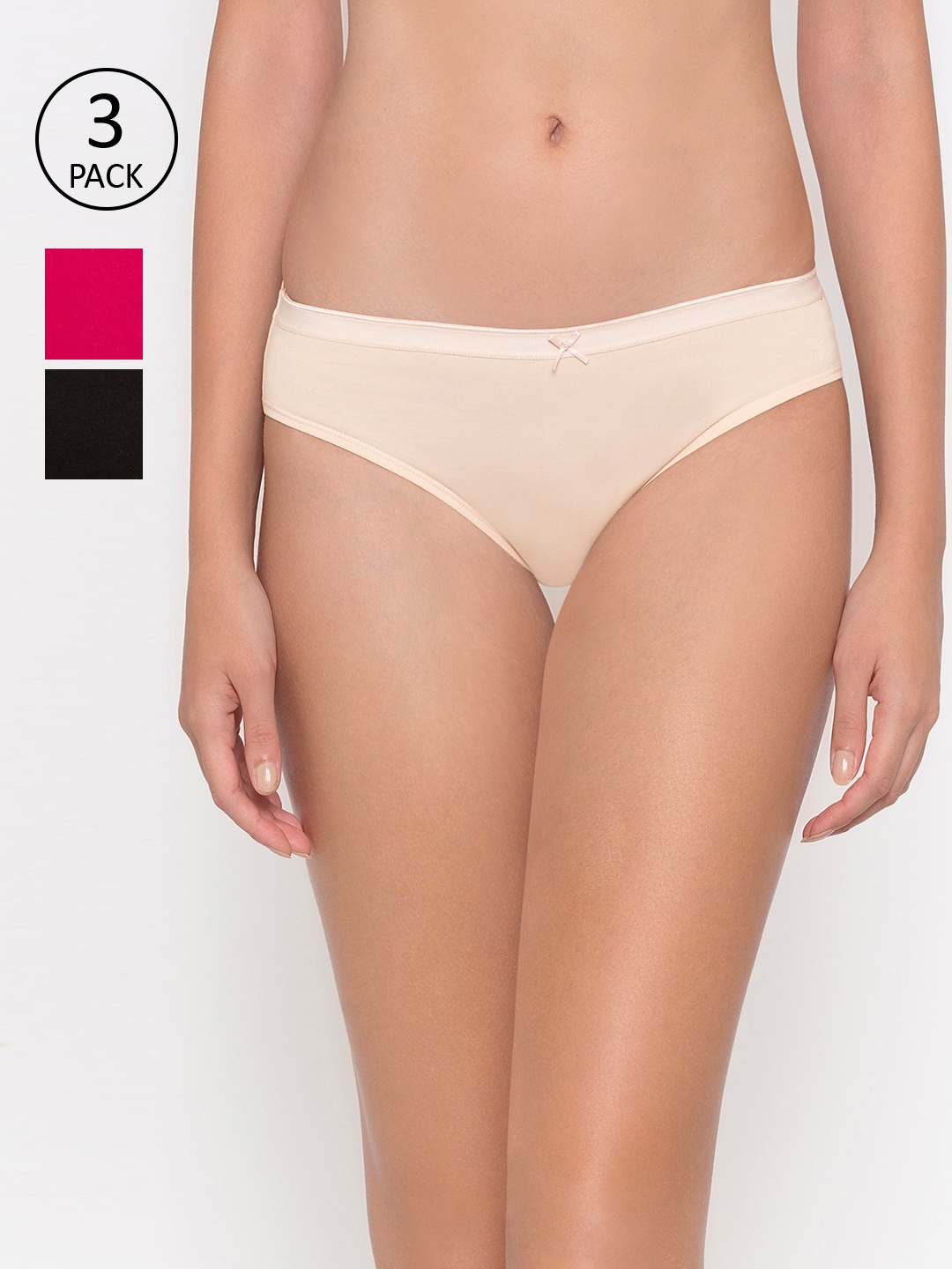 

Candyskin Women Pack Of 3 Assorted Anti Bacterial Sustainable Bikini Briefs CSP3-0035