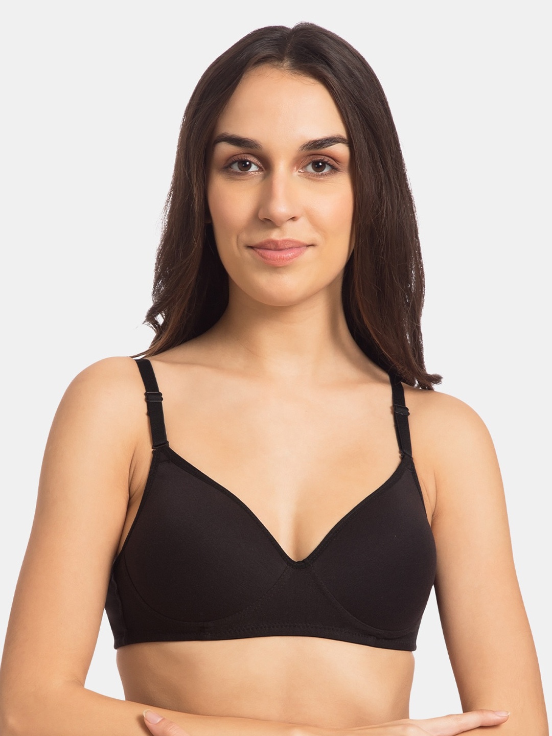 

Tweens Black Solid Non-Wired Lightly Padded Everyday Bra TW-91100