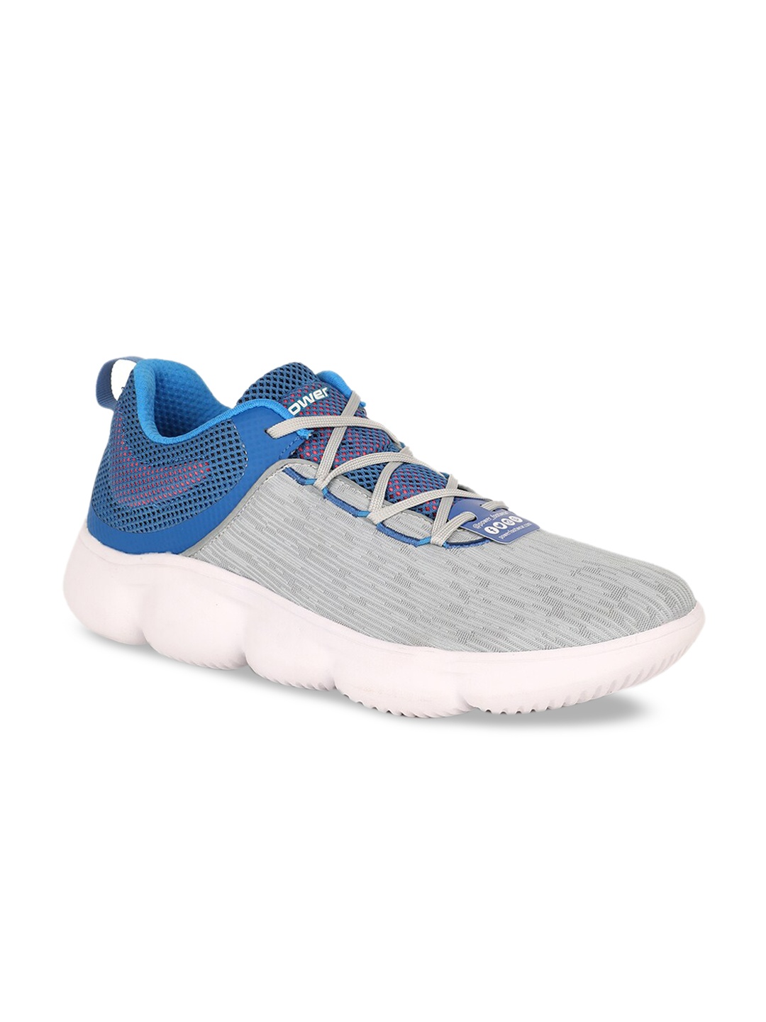 

Power Men Grey & Blue Colourblocked Sneakers