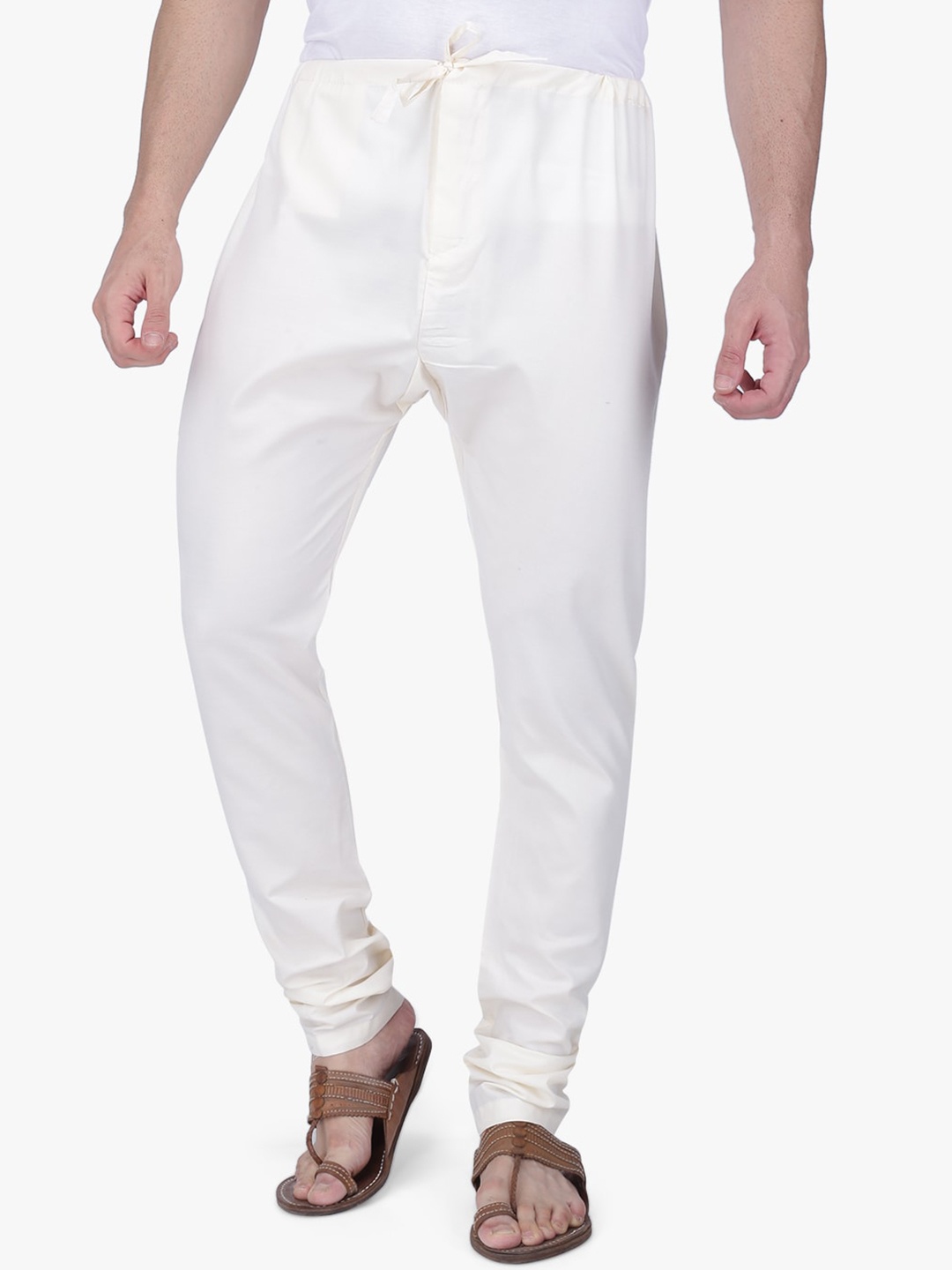 

Rajubhai Hargovindas Beige Cream Silk Cotton Men's Churidar