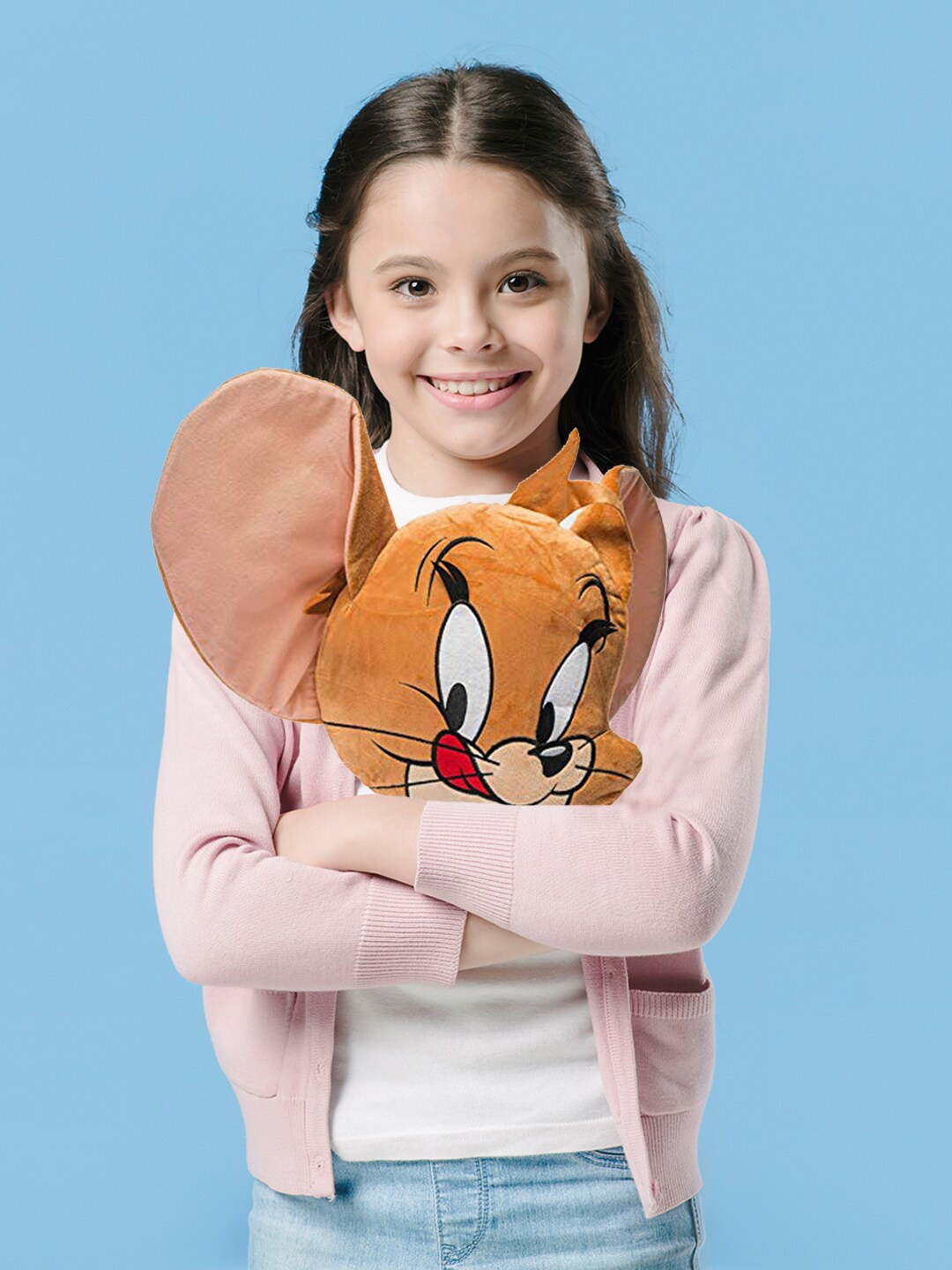 

Dimpy Stuff Kids Brown & Beige Cartoon Character Jerry Face Stuffed Soft Plush Toy