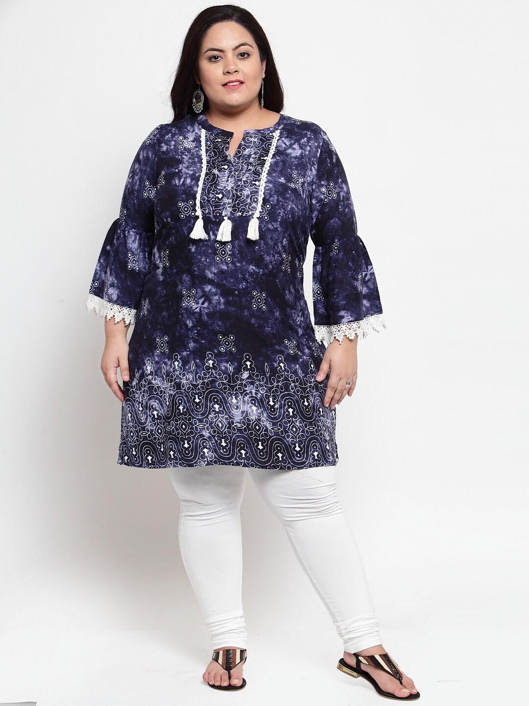 

plusS Women Blue Printed Tunic
