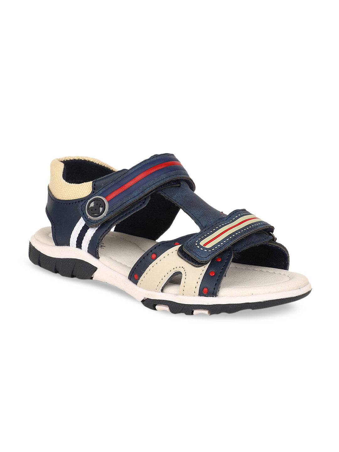 

Bubblegummers Boys Navy Blue & Beige Colourblocked Sports Sandal