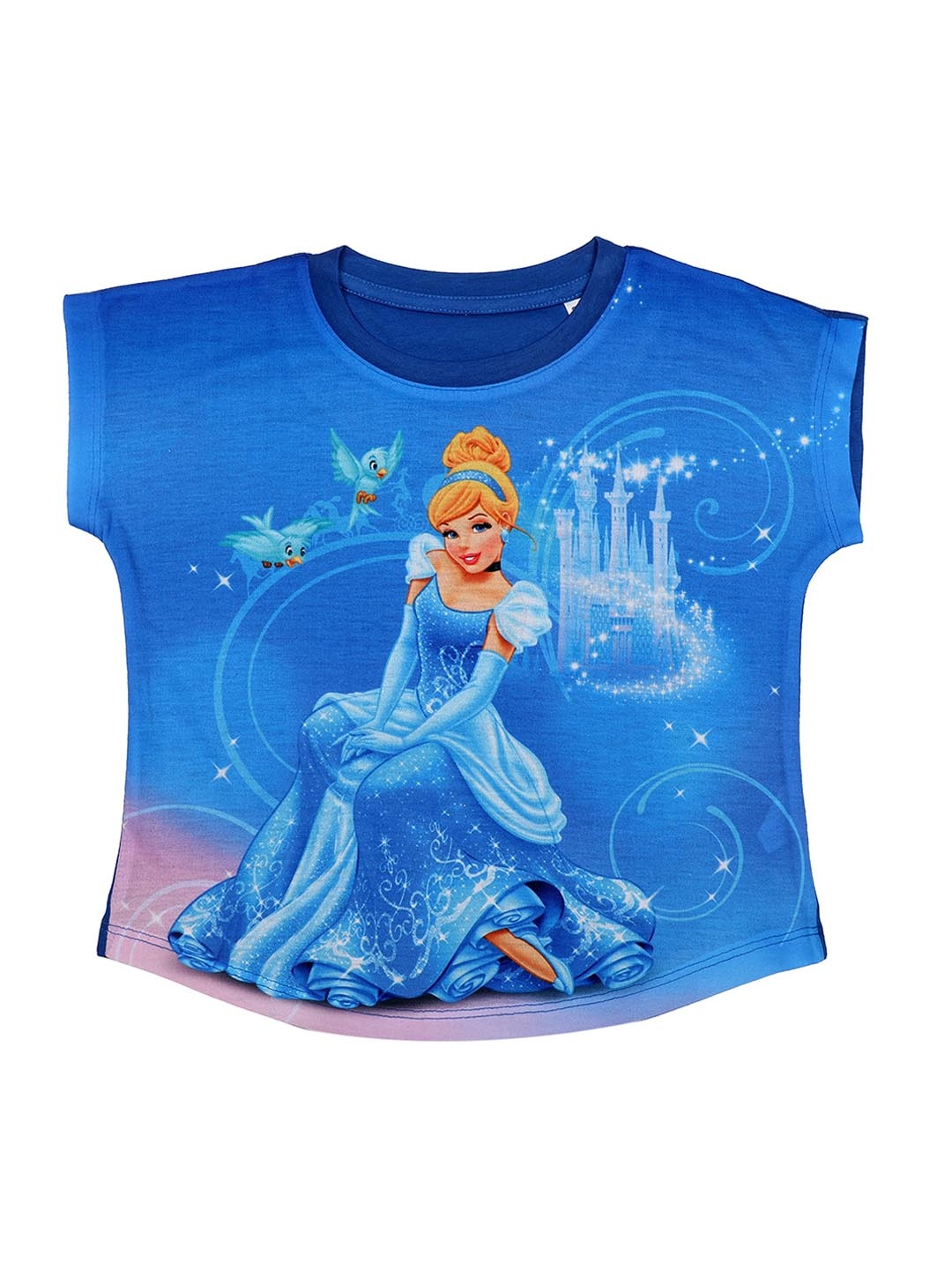 

Disney by Wear Your Mind Girls Blue Princess Printed Top