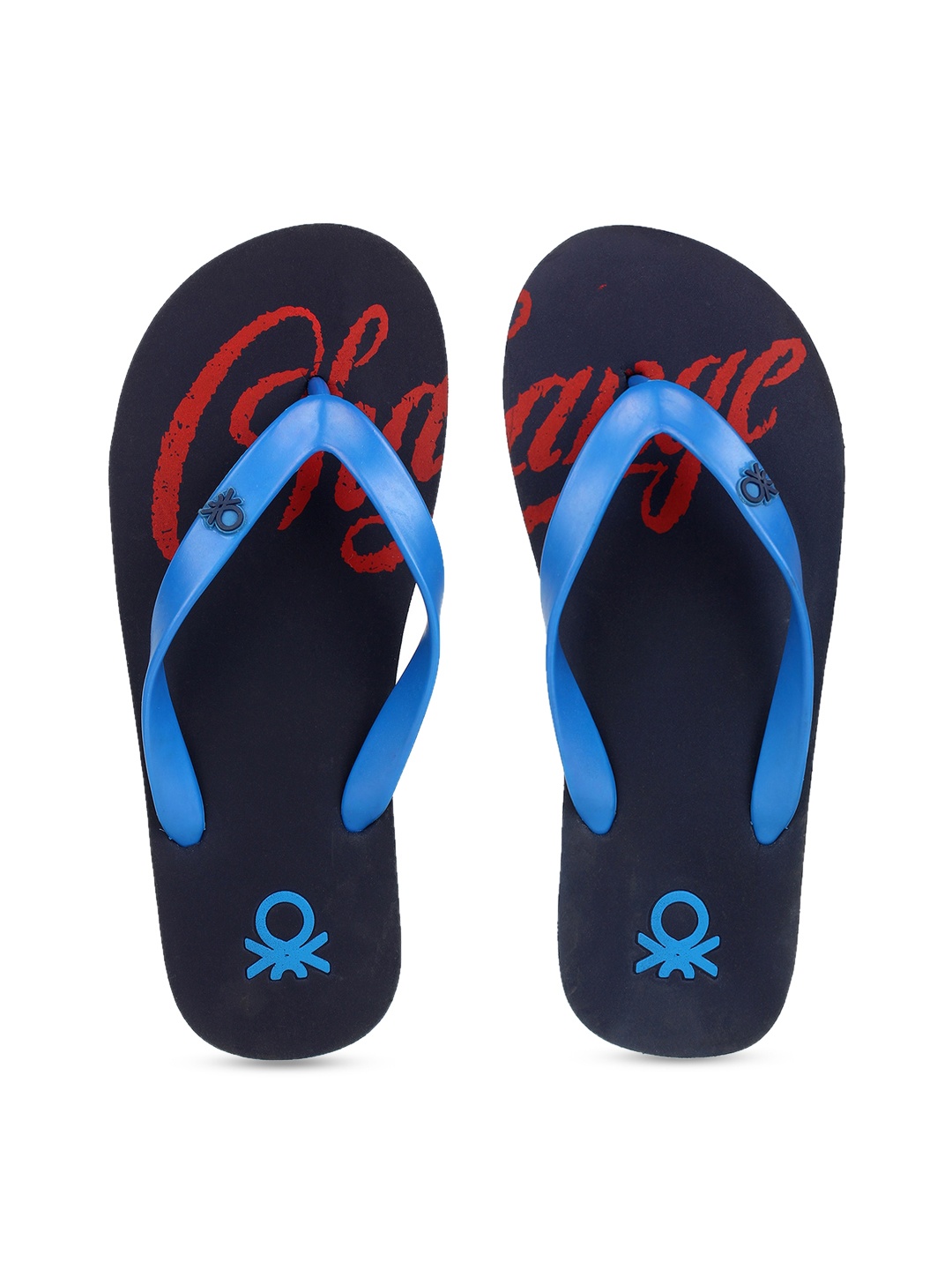 

United Colors of Benetton Men Navy Blue Printed Thong Flip-Flops