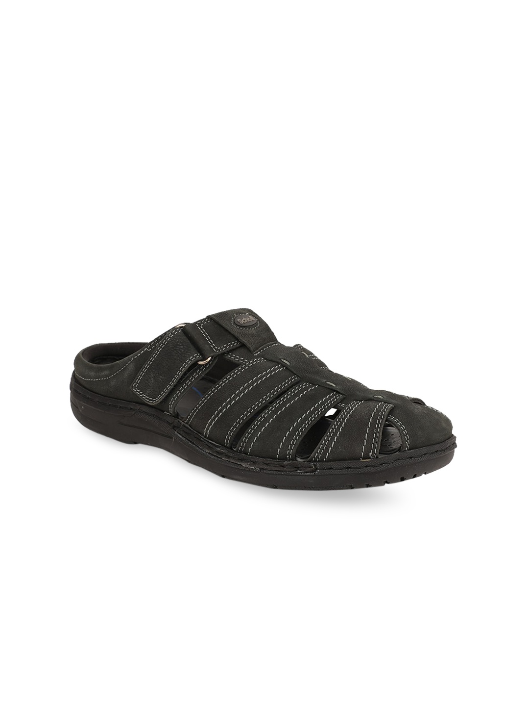 

Hush Puppies Men Black Leather Fisherman Sandals