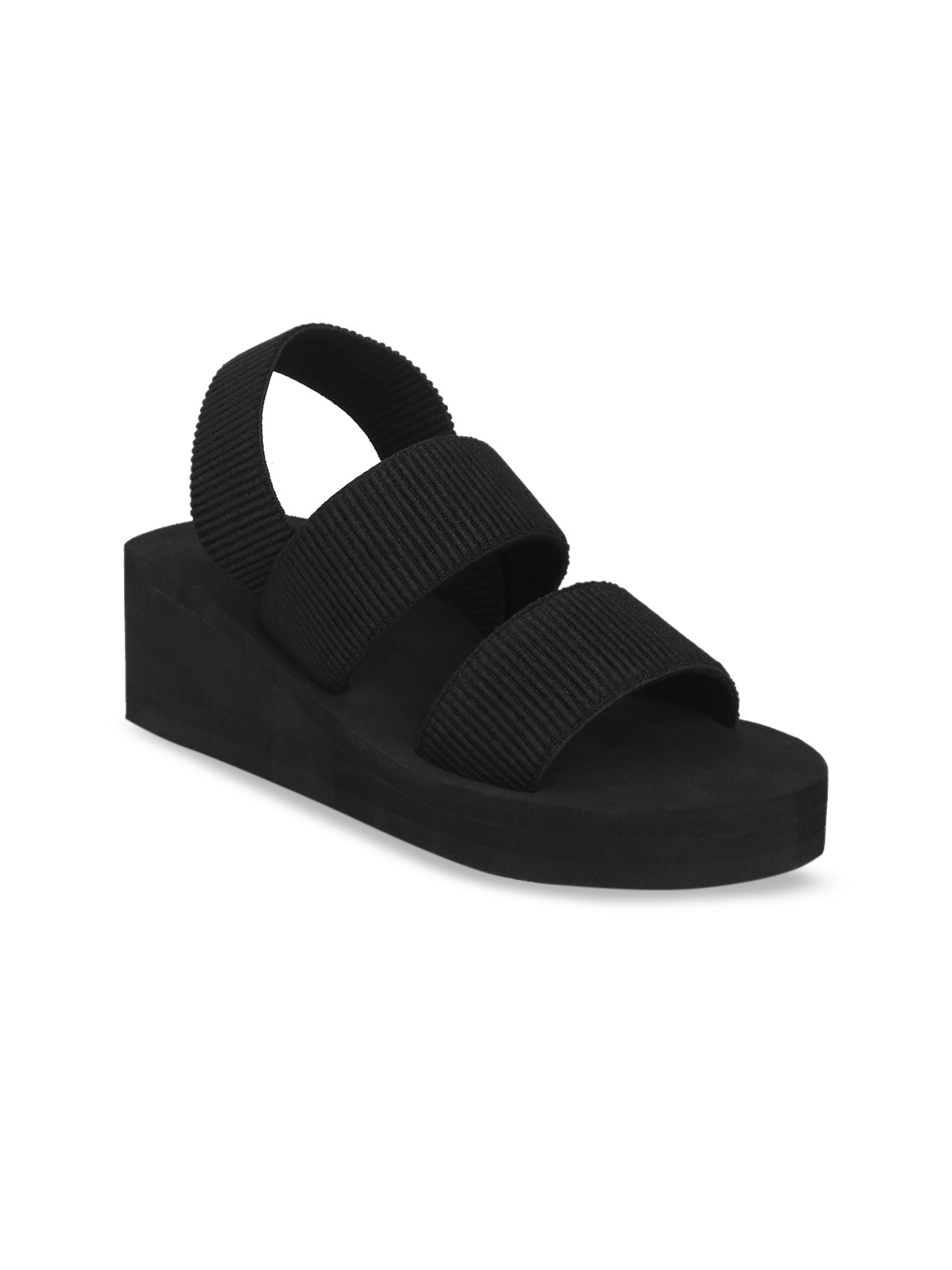 Truffle Collection Women Black Solid Heels