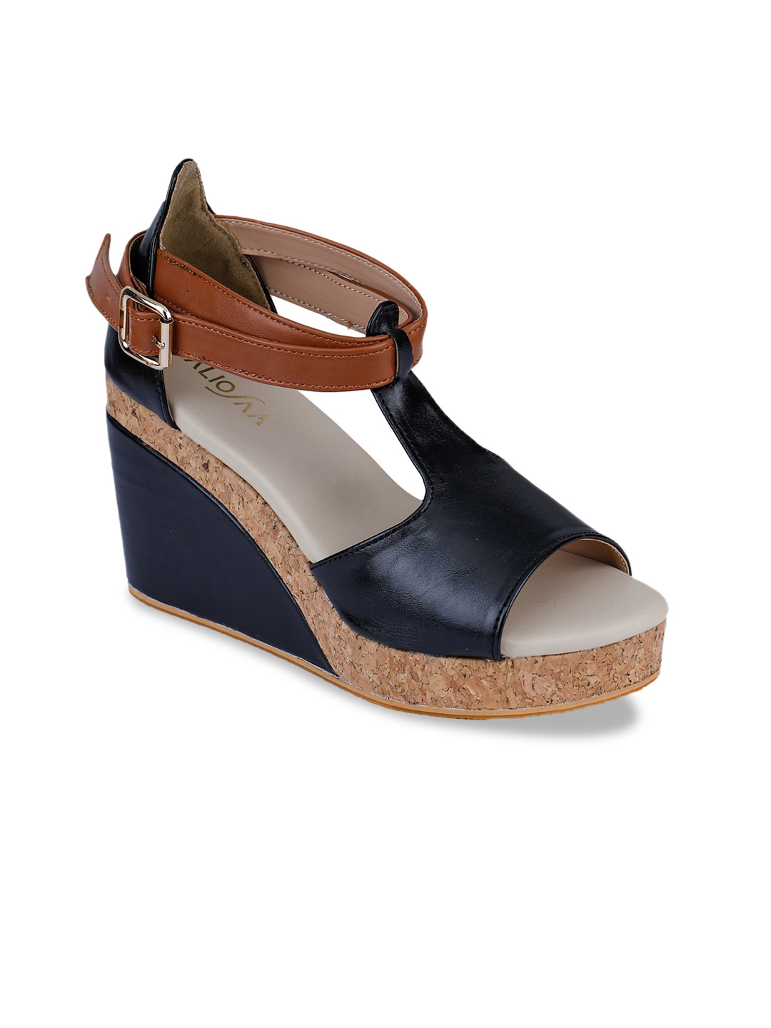 

VALIOSAA Women Black Solid Wedges