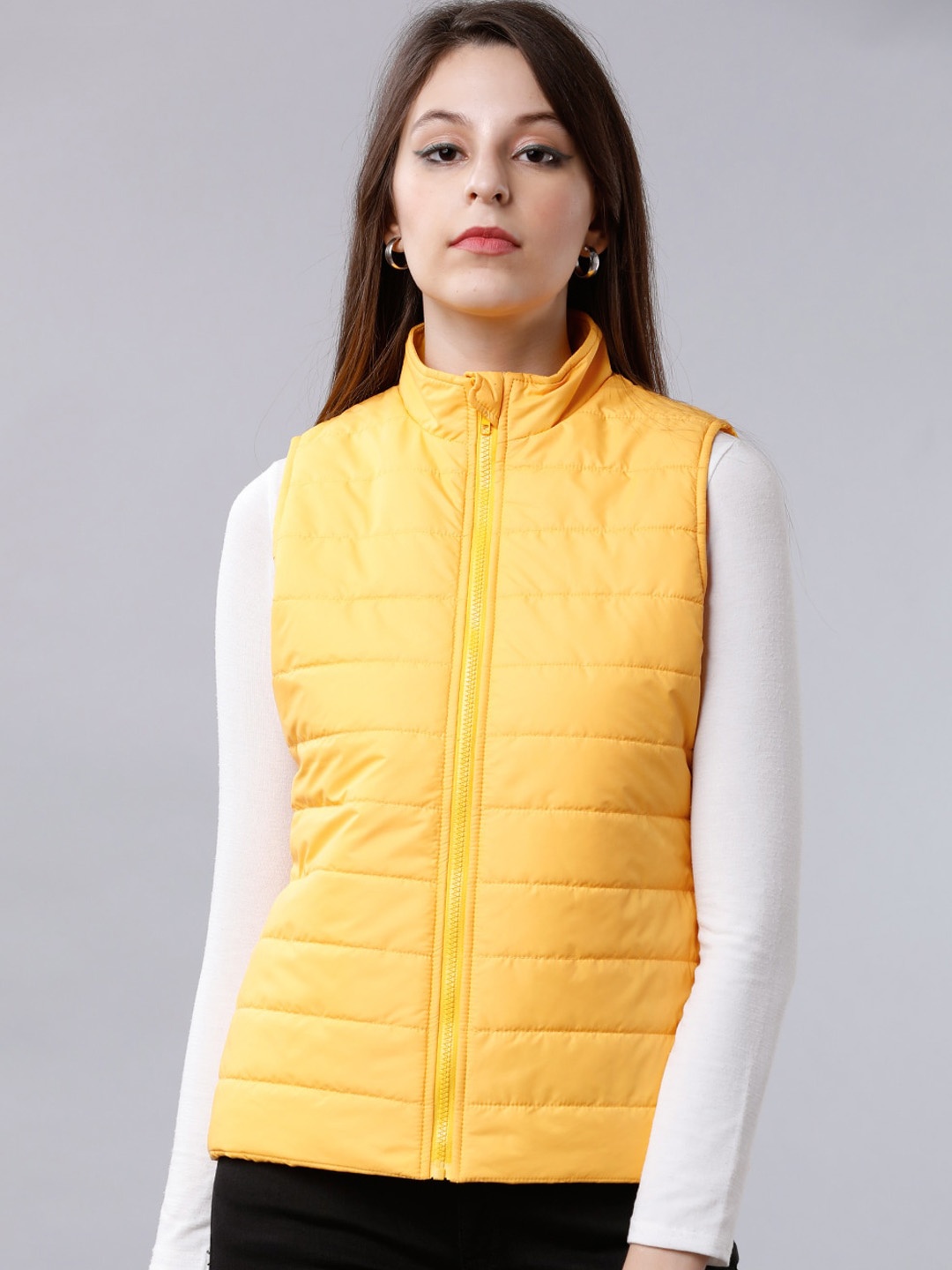

Tokyo Talkies Women Yellow Solid Puffer Jacket
