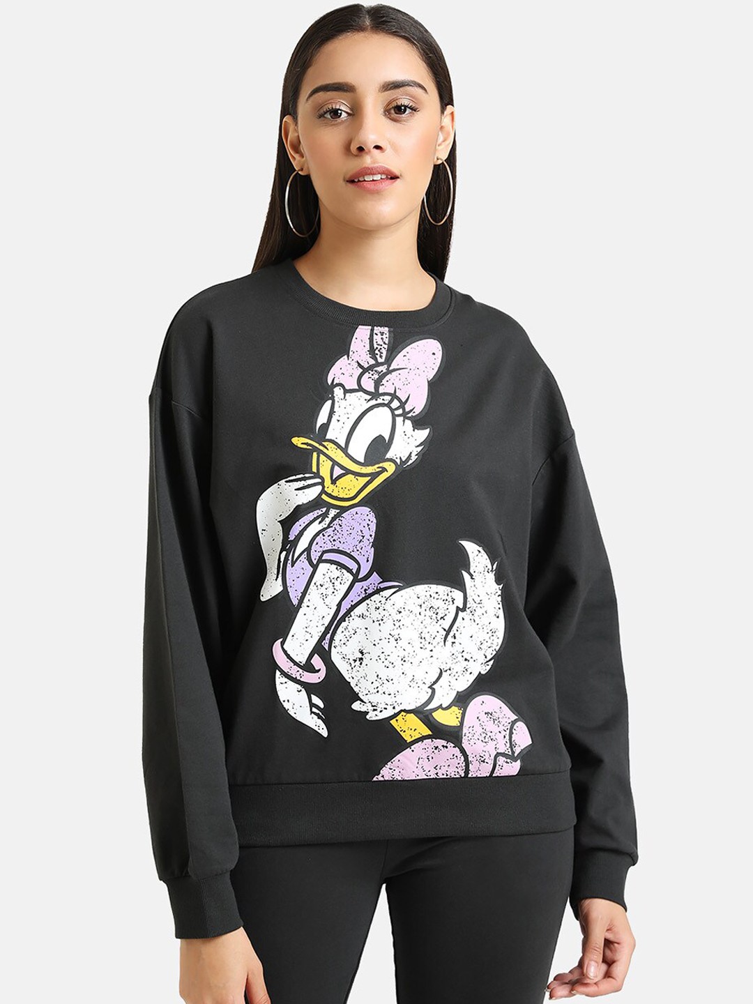 

Kazo Women Black Printed Sweatshirt
