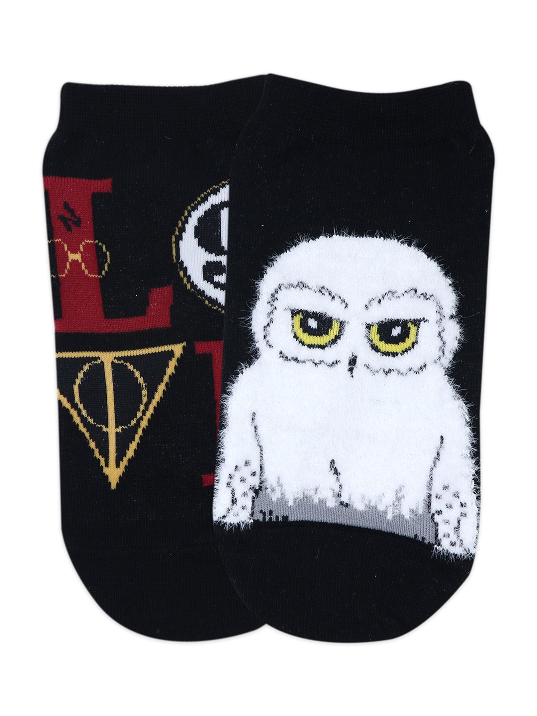

Balenzia Women Pack of 2 Ankle-Length Harry Potter & Hedwig Fur Socks, Black