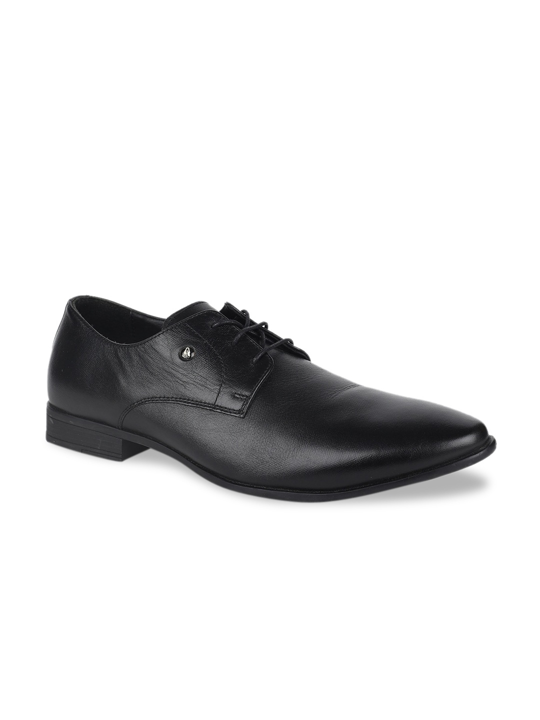 

Hush Puppies Men Black Solid Leather Formal Derbys