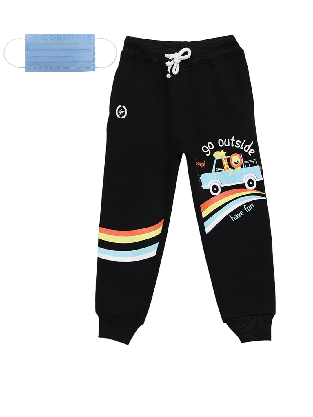 

Lil Tomatoes Boys Black Printed Joggers