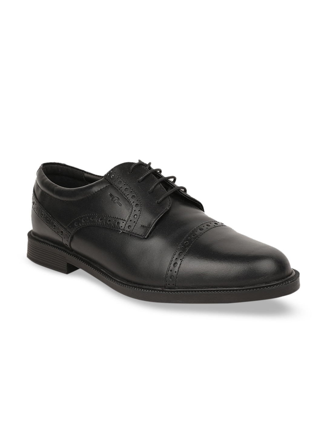 

Bata Men Black Solid Formal Leather Derbys