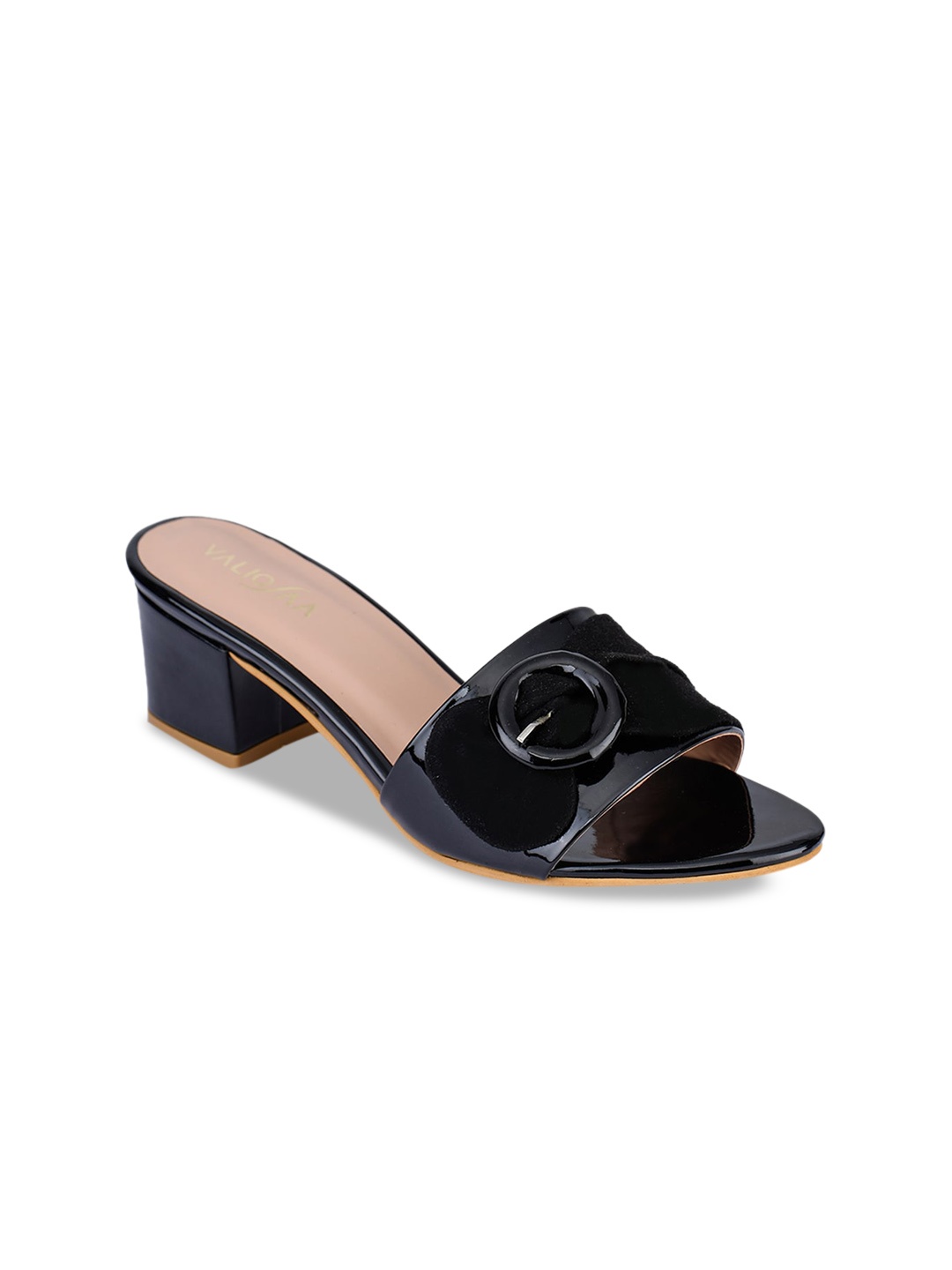 

VALIOSAA Women Black Solid Block Heels