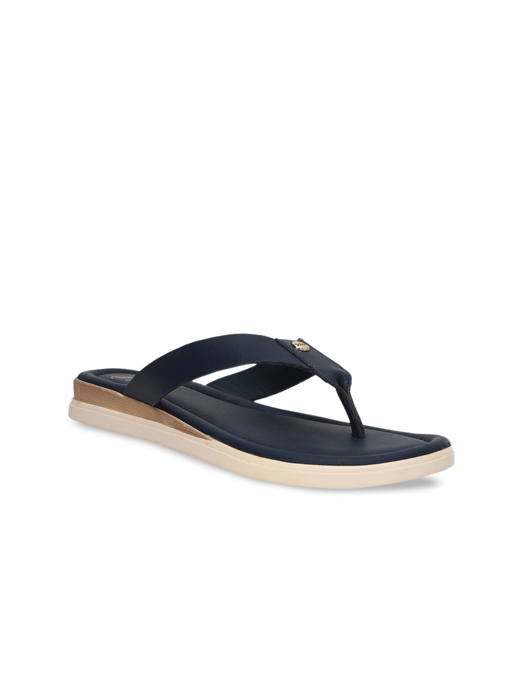 

Scholl Women Blue Solid Open Toe Leather Flats