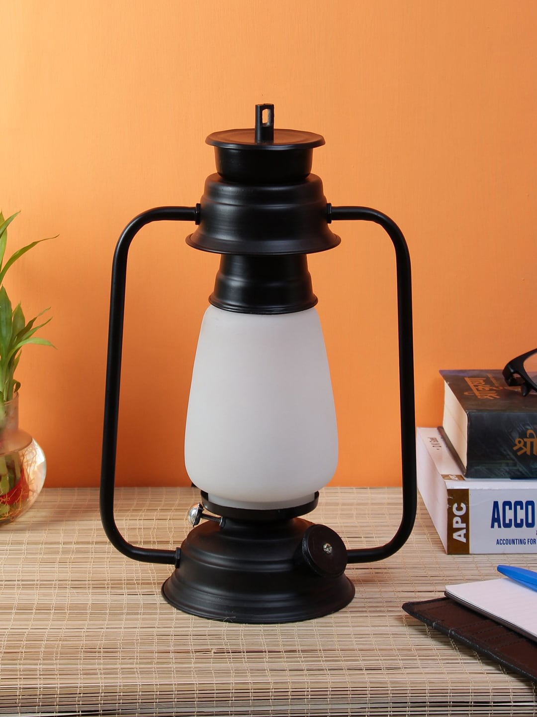 

Devansh Black & White Solid Contemporary Table Lantern