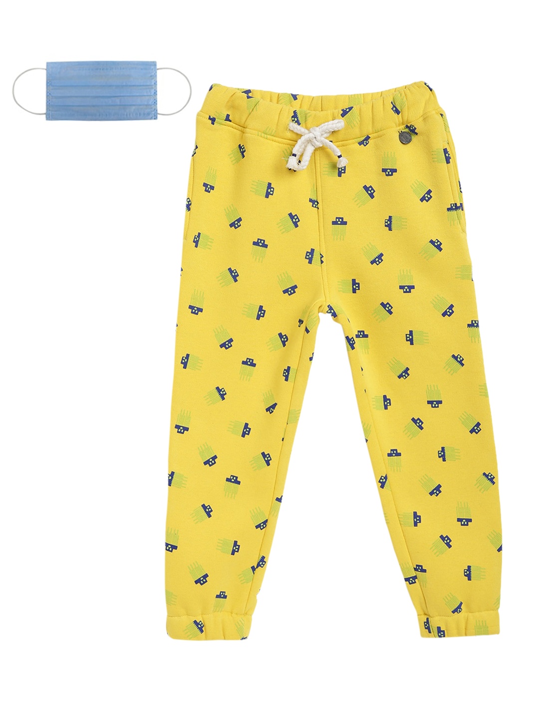 

Lil Tomatoes Boys Yellow Printed Joggers