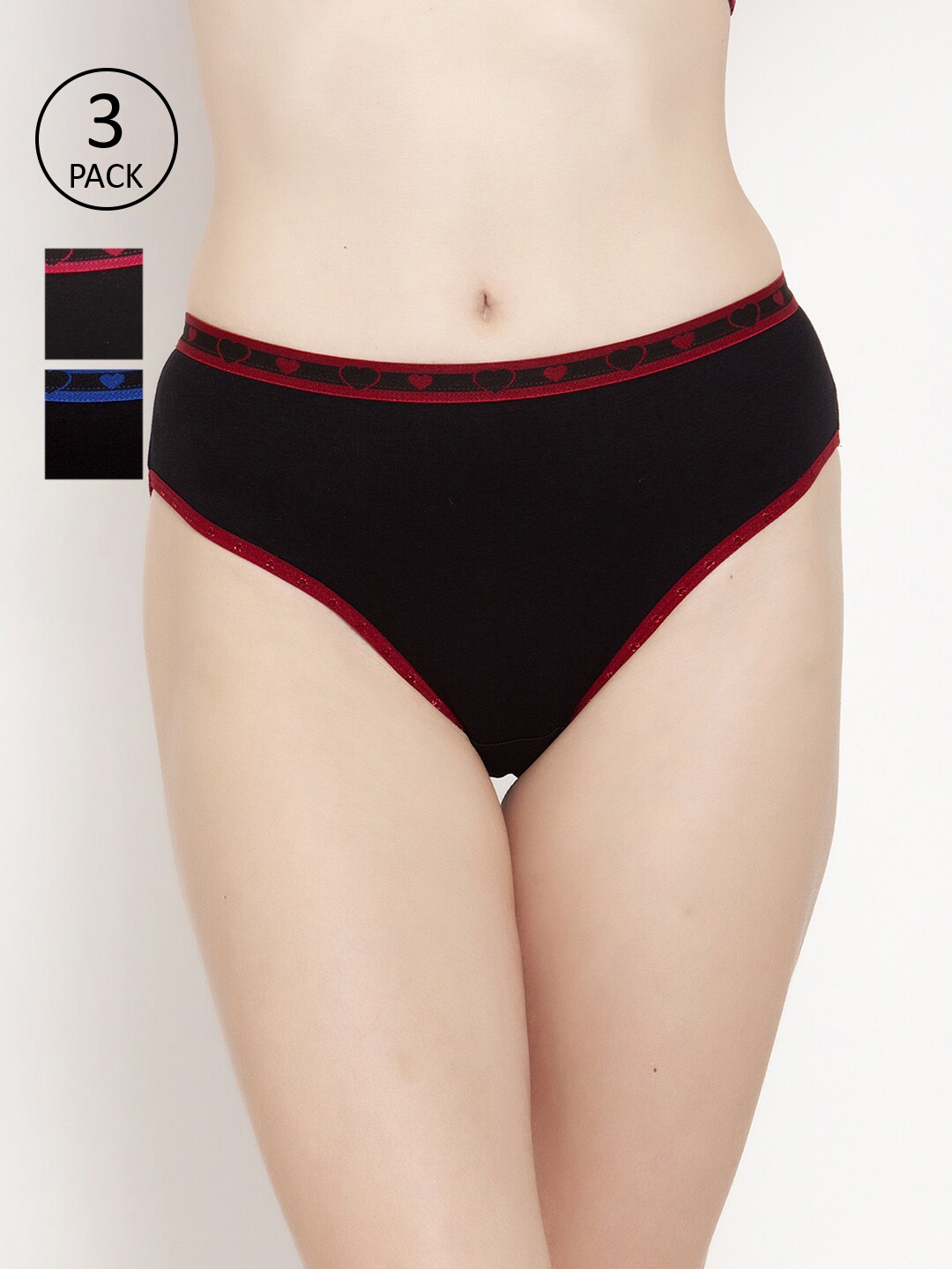 

Innocence Women Pack of 3 Assorted Hipster Briefs BBAPLIN90278_XS