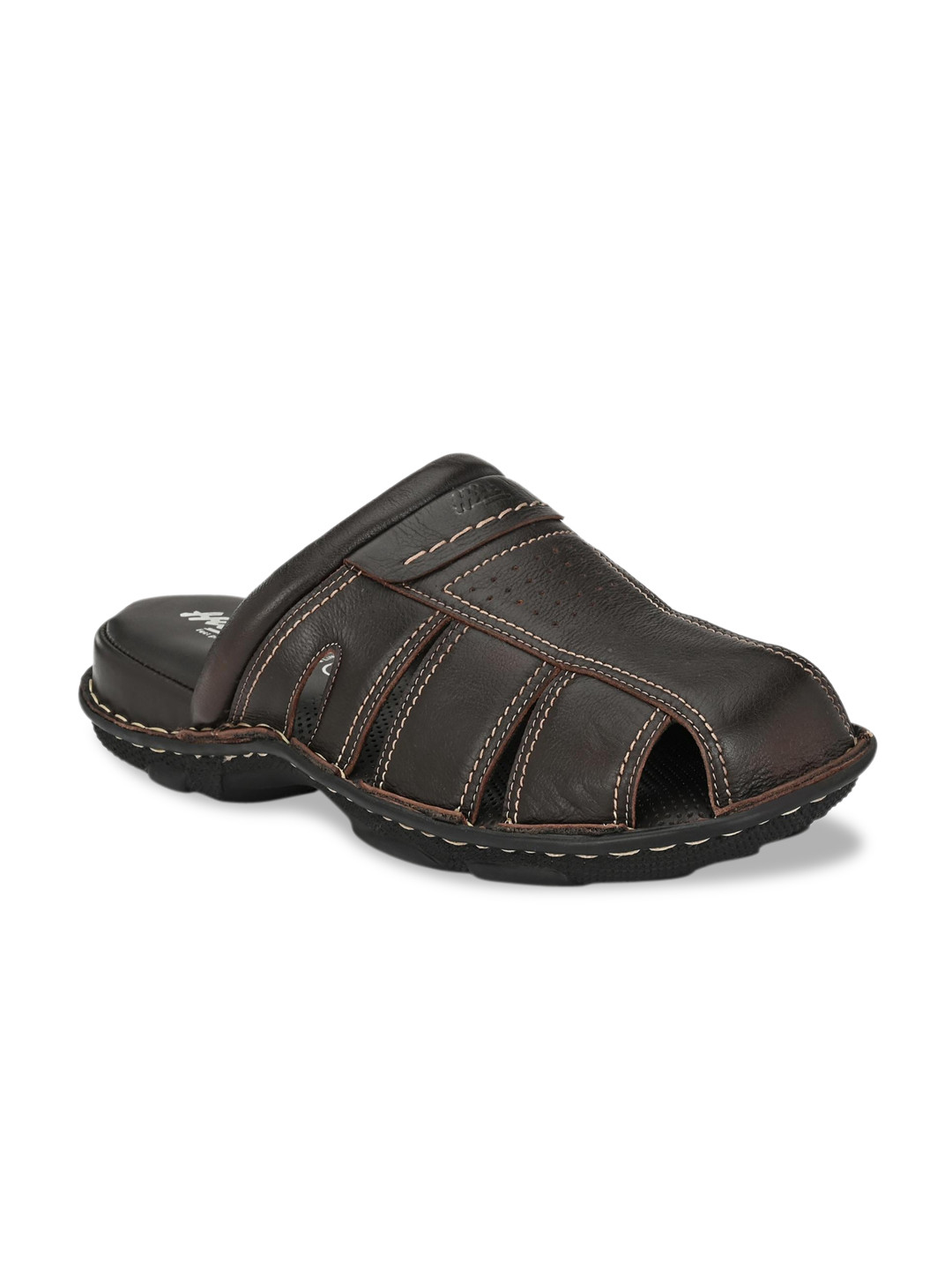 

Hitz Men Brown Leather Comfort Sandals