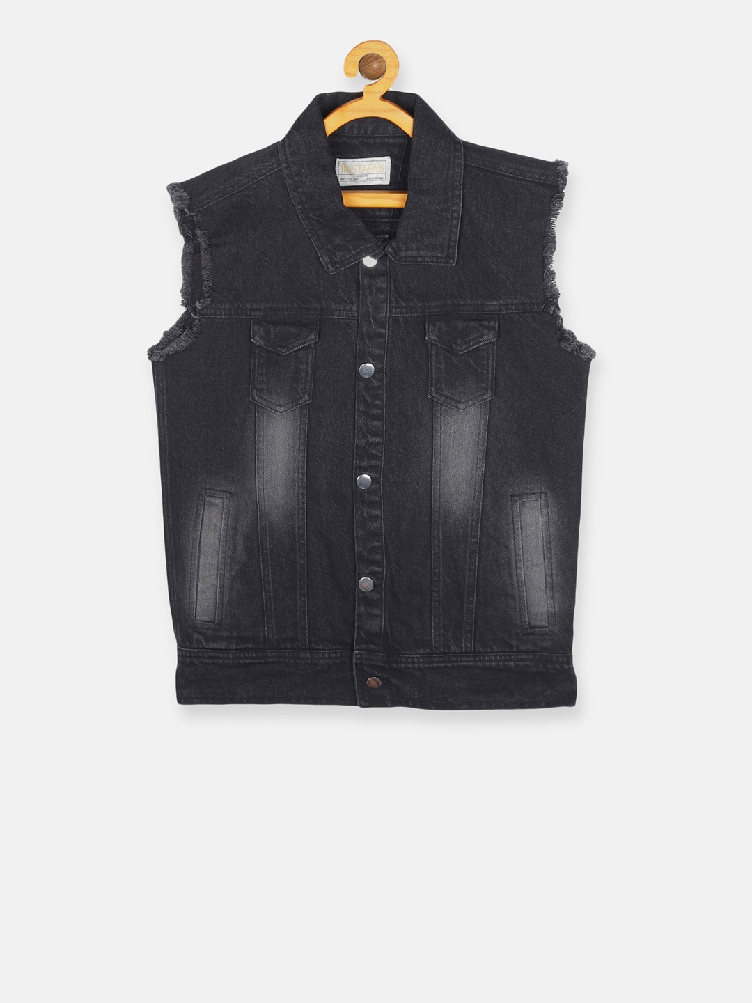 

Instafab Girls Black Solid Windcheater Denim Jacket
