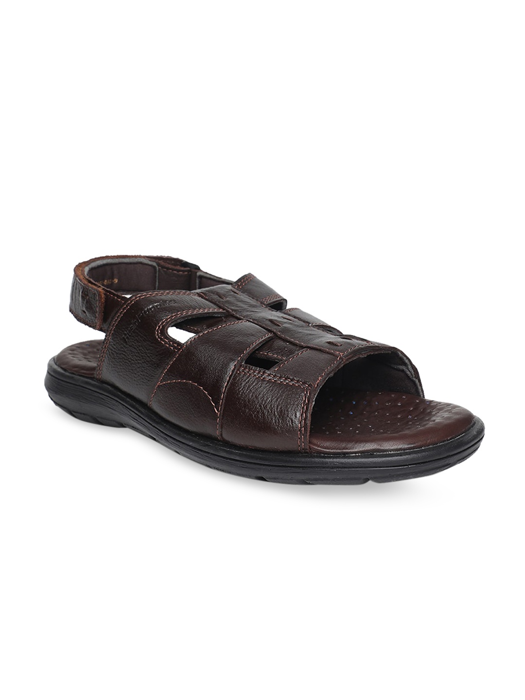 

Hush Puppies Men Brown Leather Comfort Sandals