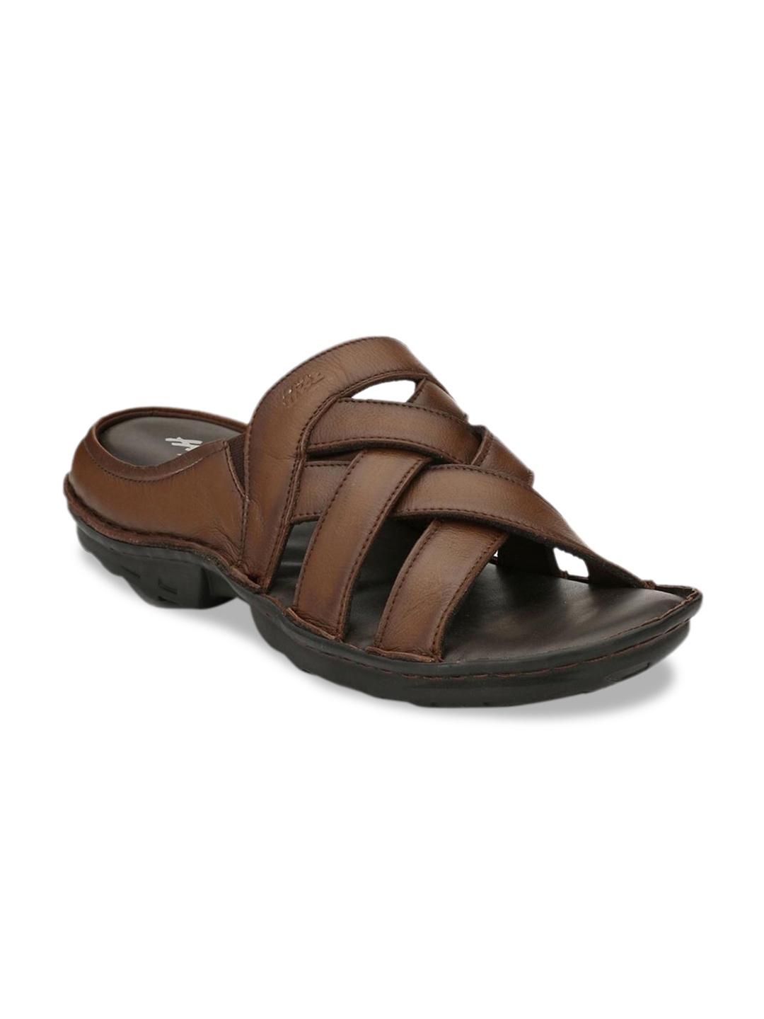 

Hitz Men Tan Brown Comfort Leather Sandals