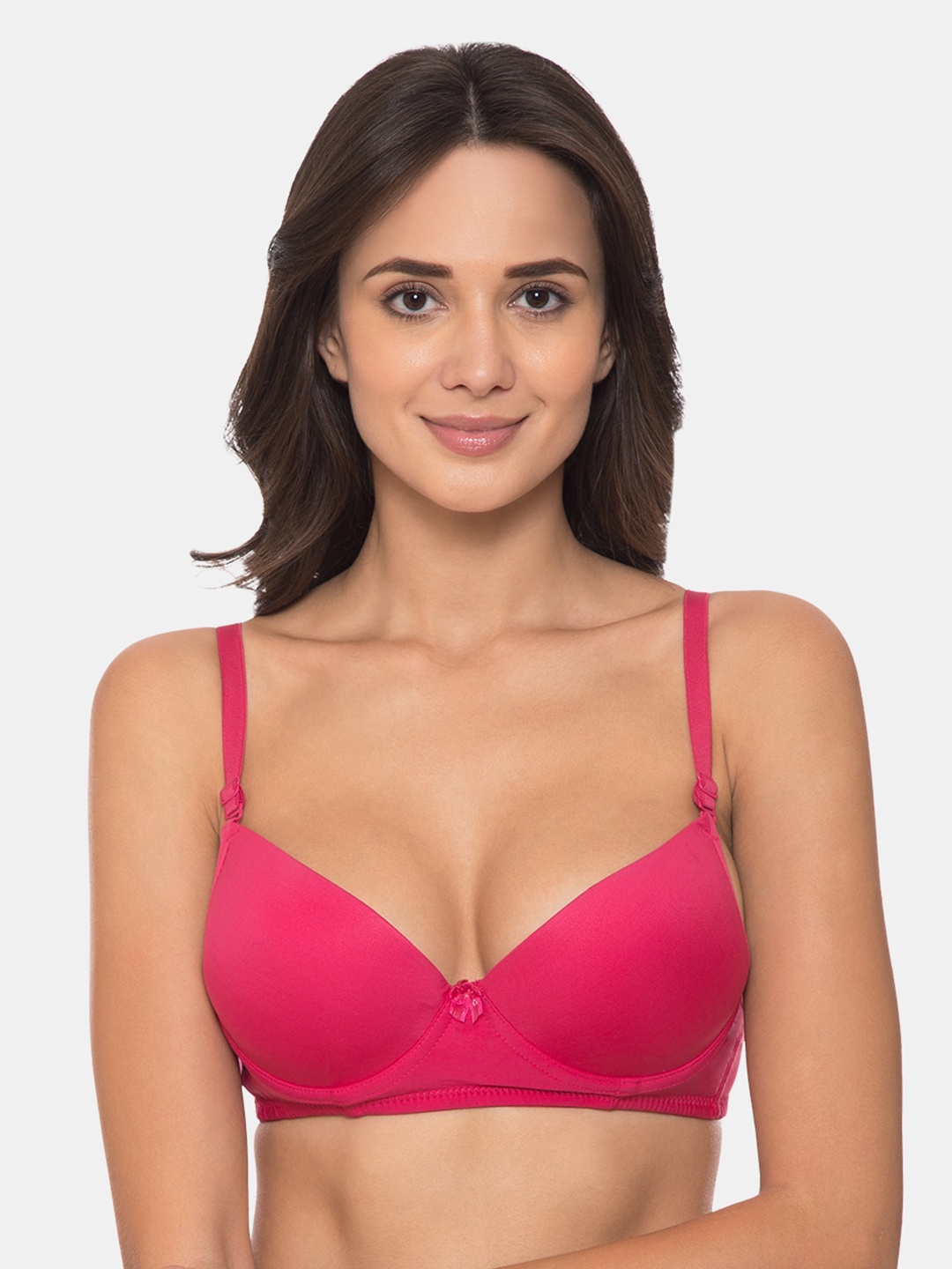 

Tweens Pink Solid Underwired Heavily Padded T-shirt Bra TW-91401-DPK-30B