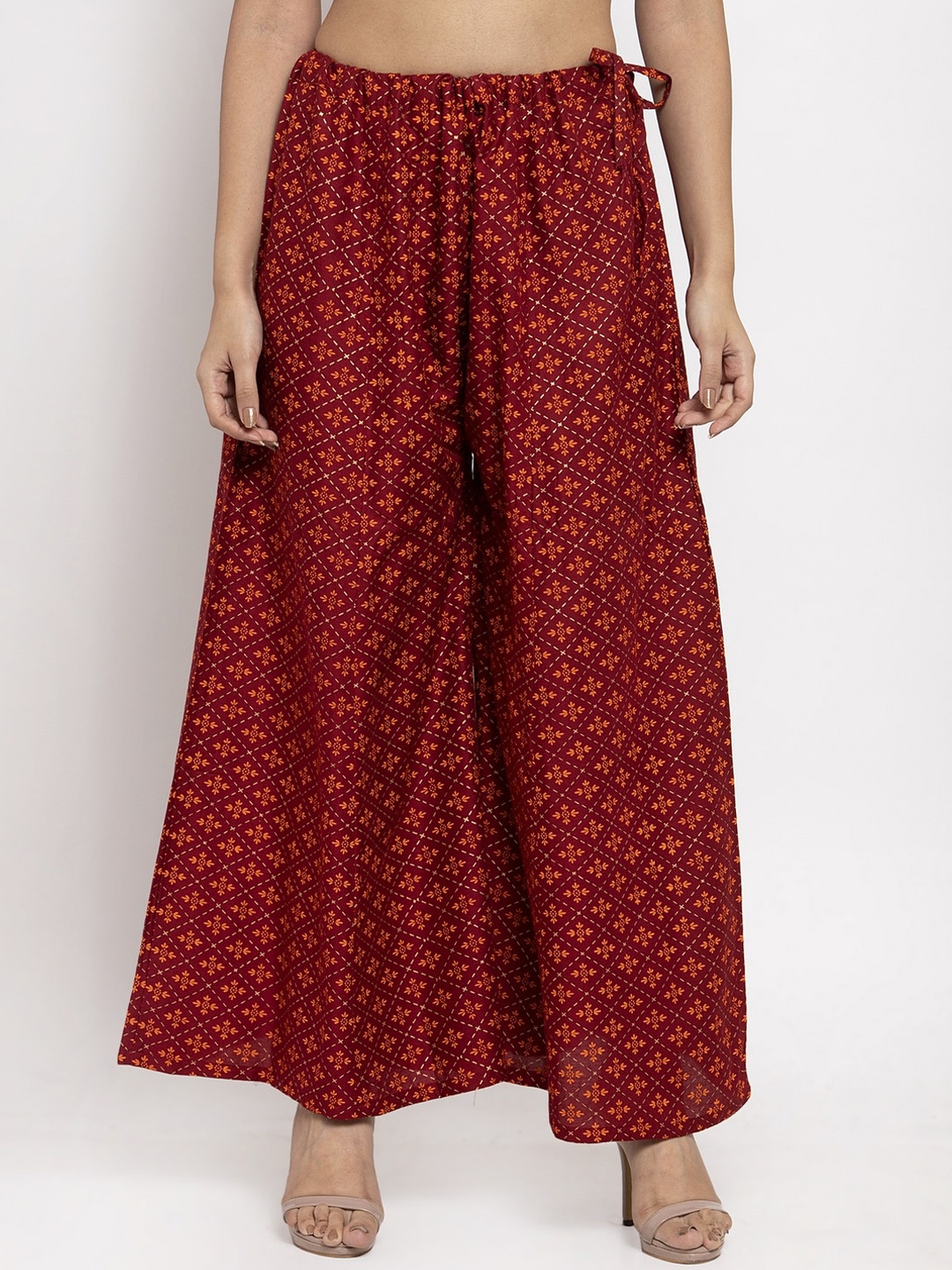 

Clora Creation Women Maroon Printed Wide Leg Palazzos