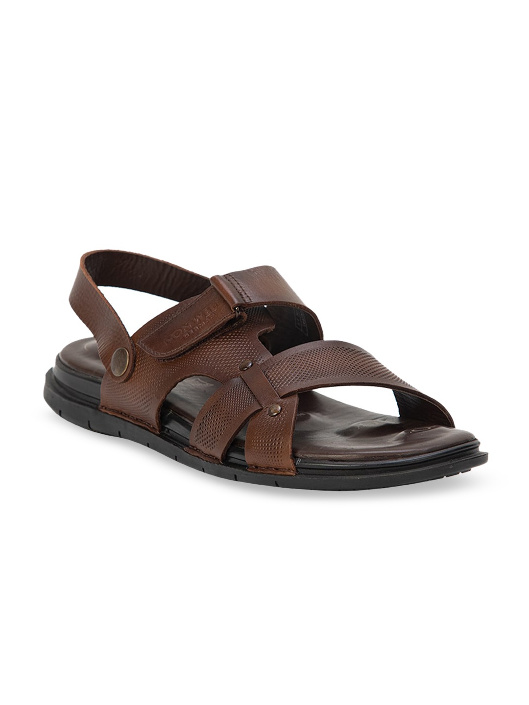 

VON WELLX GERMANY Men Brown Leather Comfort Sandals