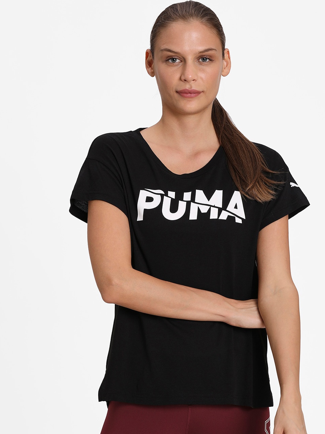 

Puma Women Black Printed Round Neck Modern Sports Graphic T-shirt