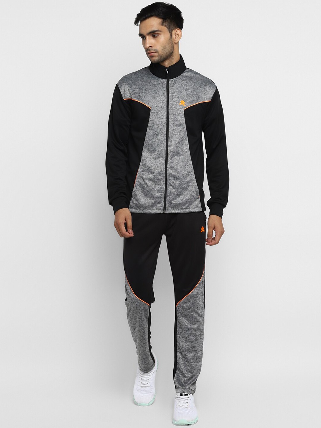 

OFF LIMITS Men Grey & Black Colourblocked Track Suit
