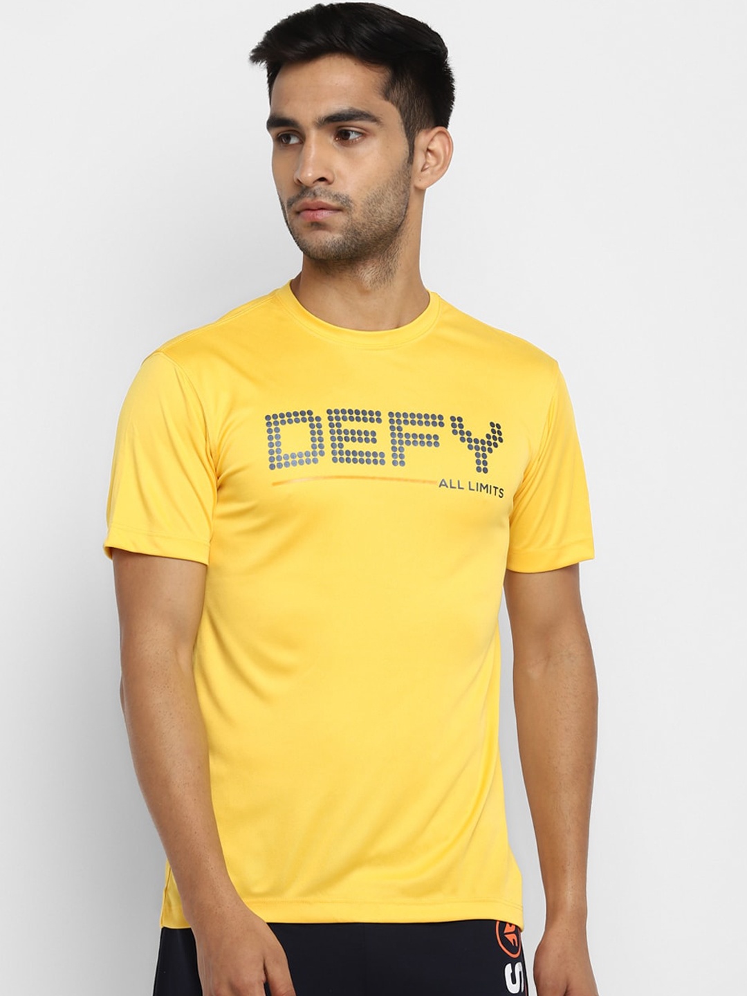 OFF LIMITS Men Yellow Printed Round Neck T-shirt