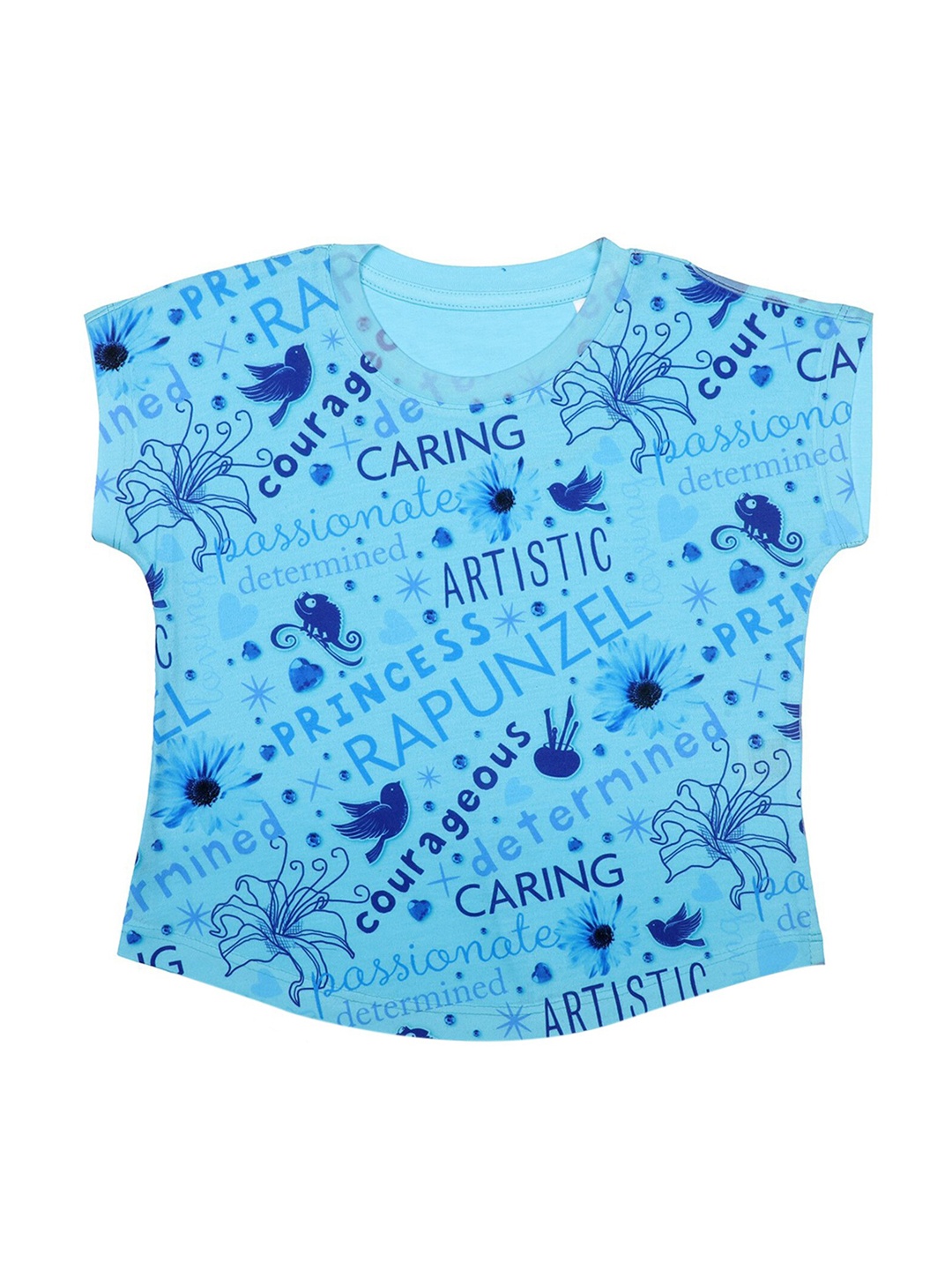 

Disney by Wear Your Mind Girls Blue Princess Printed Top