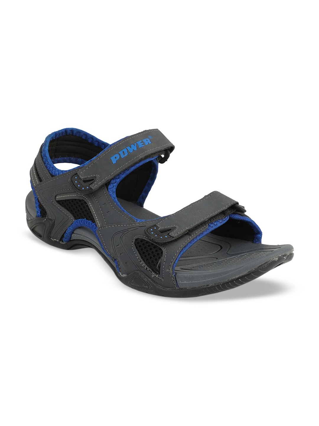 

Power Men Grey & Blue Solid Sports Sandals