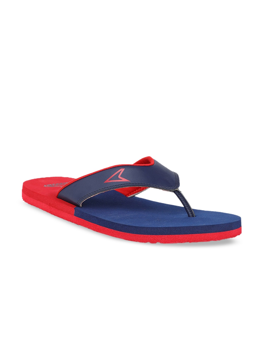

Power Men Navy Blue & Red Solid Thong Flip-Flops