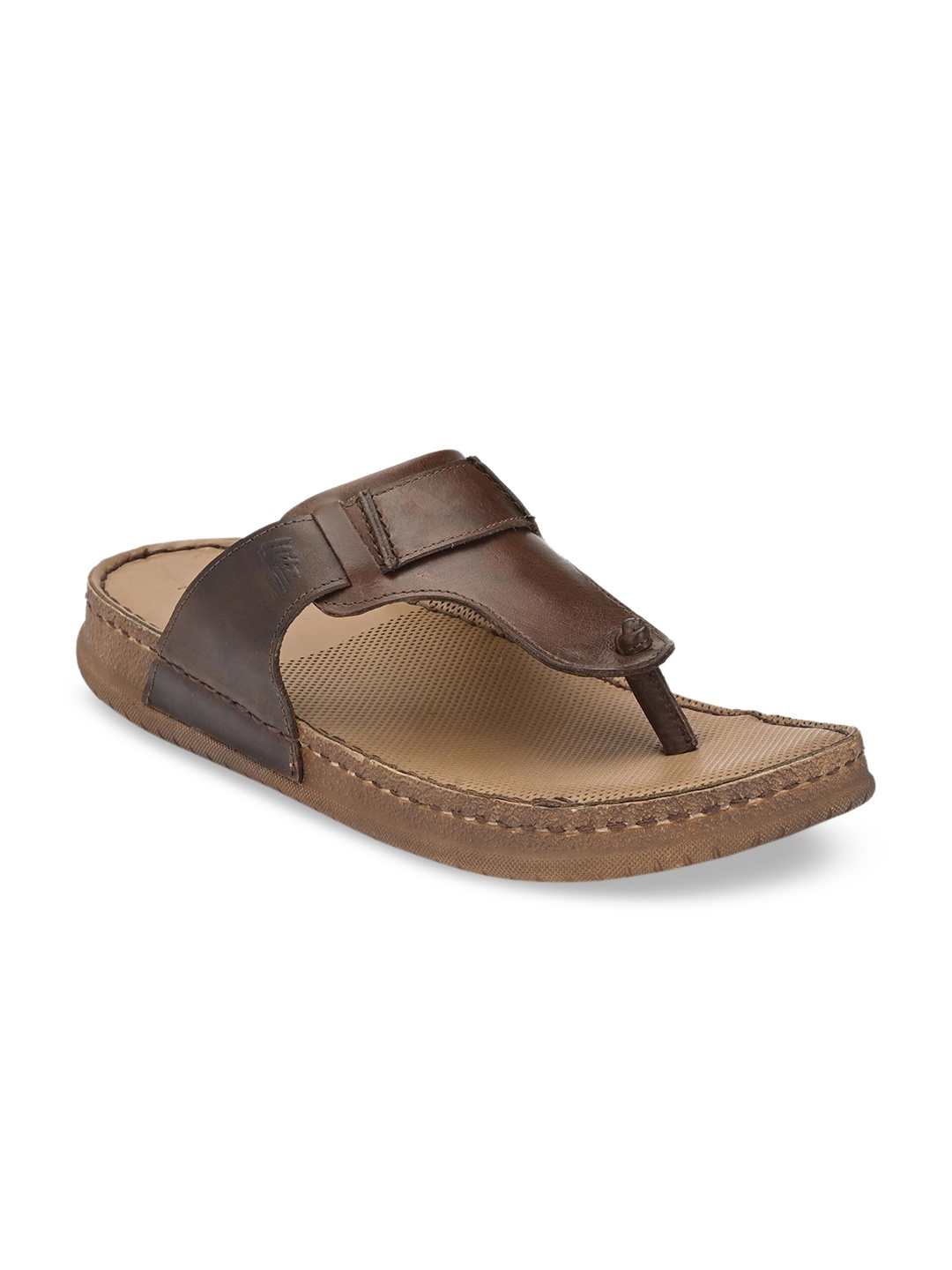 

Hitz Men Brown Leather Comfort Sandals