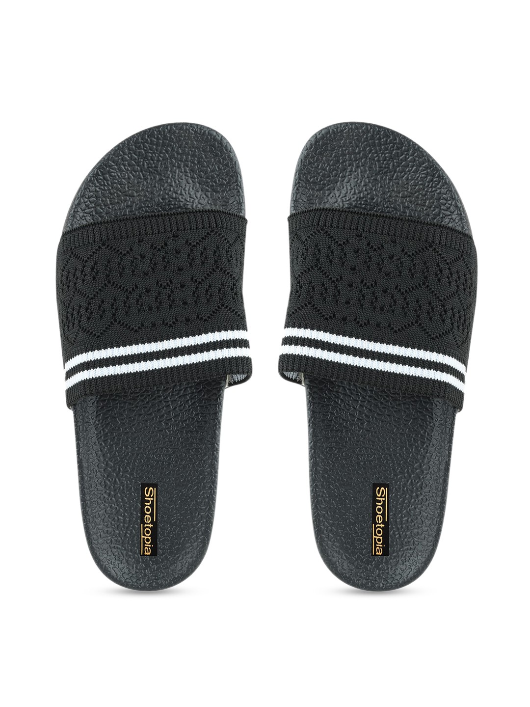 

Shoetopia Women Black Solid Sliders