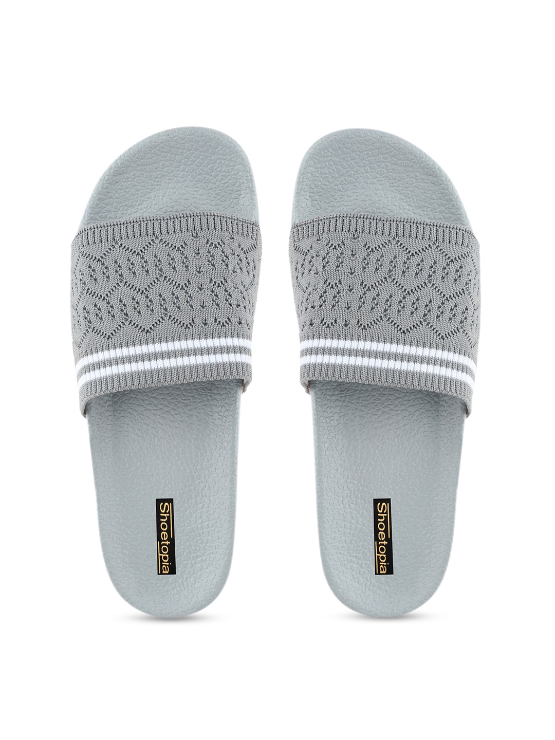 

Shoetopia Women Grey Solid Sliders