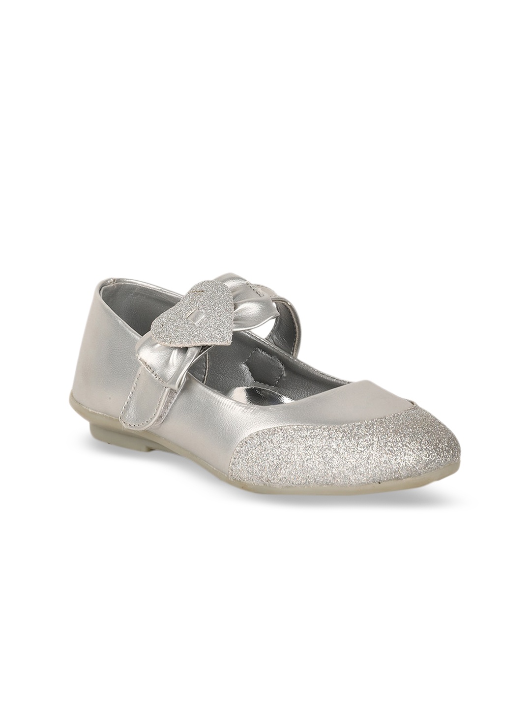 

Bubblegummers Girls Silver-Toned Embellished PU Ballerinas