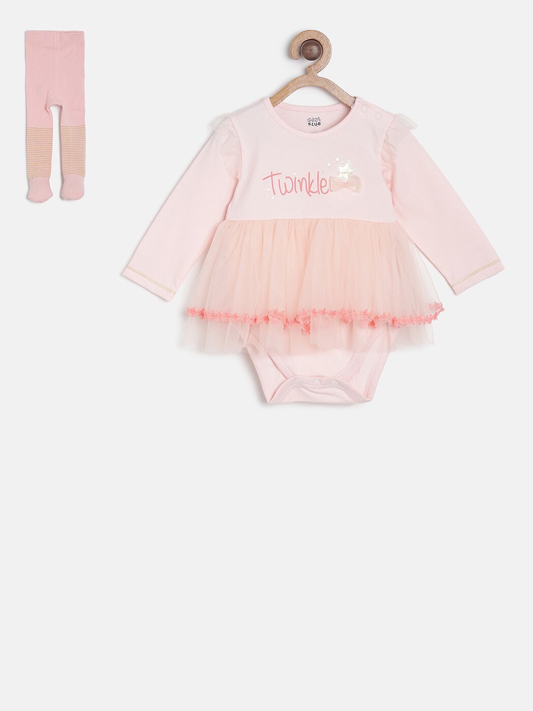 

MINI KLUB Girls Pink Bodysuit With Stockings
