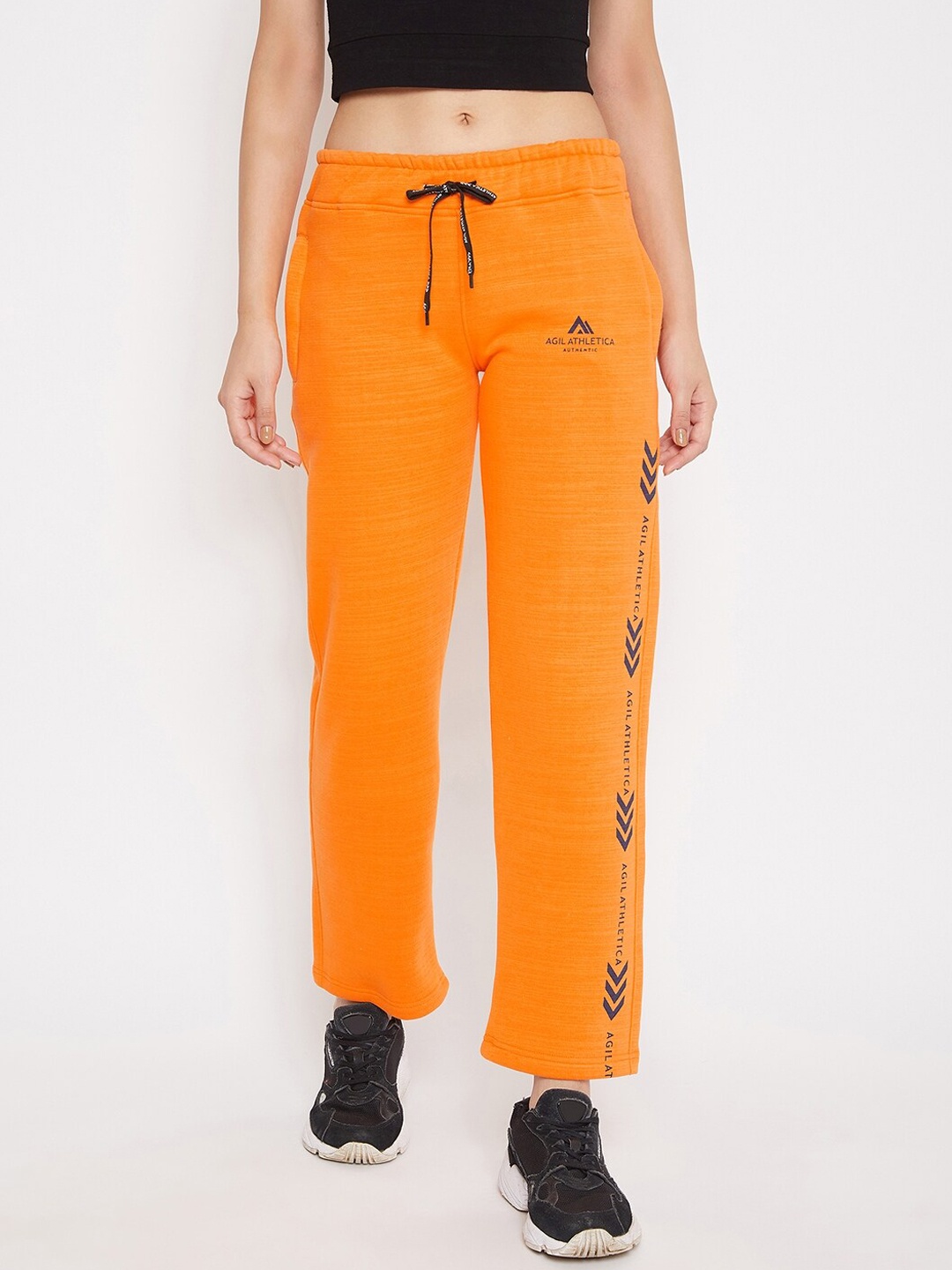 

AGIL ATHLETICA Women Orange Printed Motion Lite Slim Fit Track Pants